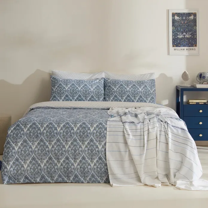 Sarah Anderson Aria Doppelbett Bettwäsche-Set mit Decke Blau