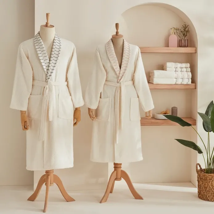 Karaca Home Dena 100% Baumwolle Familien-Badset Offwhite
