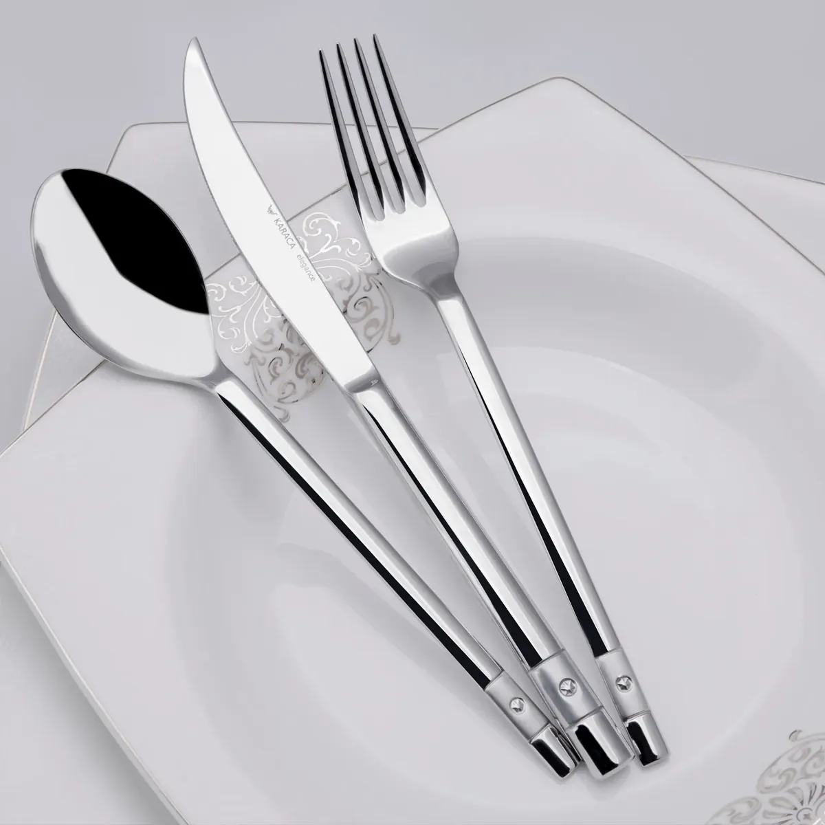 Karaca Elegance Sand New Diamant 84-teiliges Tafelbesteck