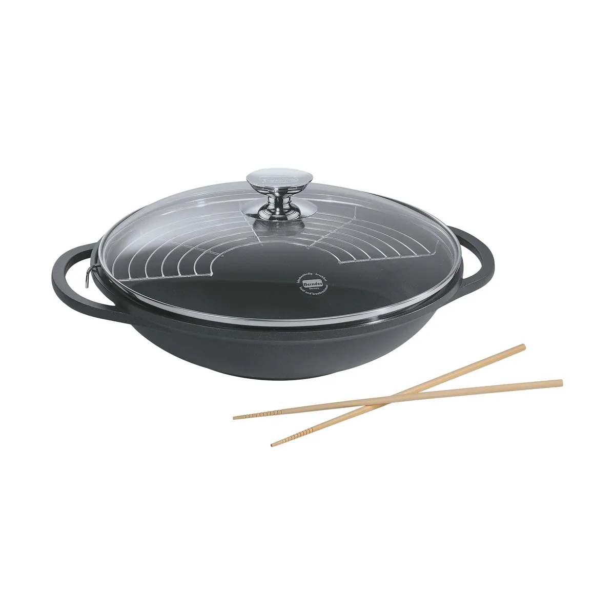 Berndes - Wok Vario Click, Ø 32 cm, mit Deckel, geeignet für alle gängigen Herdarten, inkl. Induktion