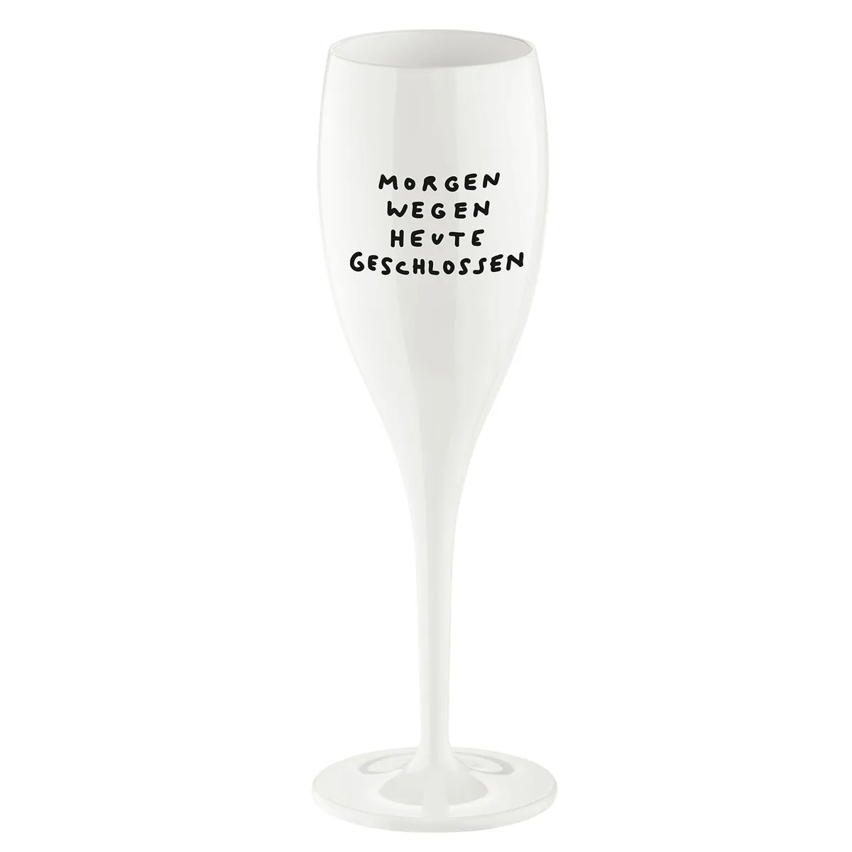 Glas 100ml mit Druck, CHEERS No. 1 MORGEN WEGEN HEUTE GESCHLOS