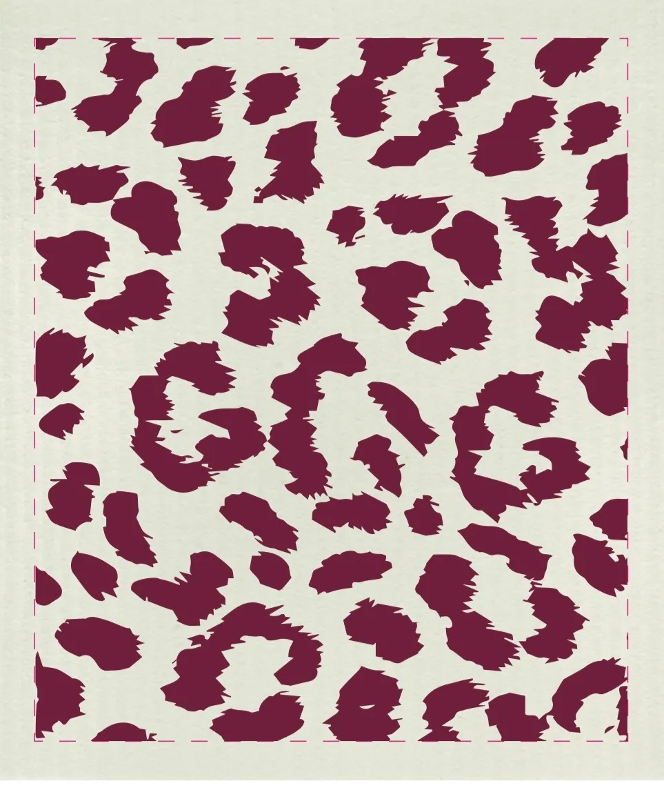 WO Schwammtuch Leo white bordeaux 4 Stck.