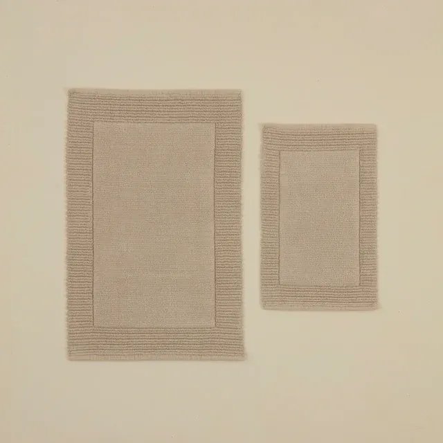 Karaca Odetta Badematten-Set, 60x90 cm + 40x60 cm, Ecru