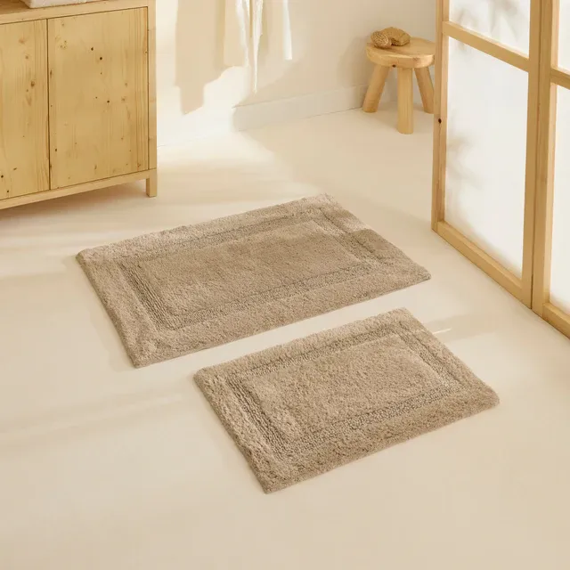 Karaca Pauline Badvorleger-Set, 60 × 90 cm + 40 × 60 cm, Beige