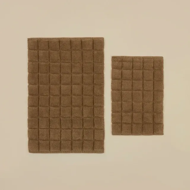 Karaca Simon Badvorleger-Set, 60 × 90 cm + 40 × 60 cm, Braun