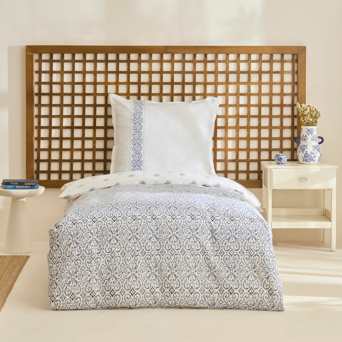 Karaca Marino Renforcé Bettwäsche-Set, Einzelbett, Blau