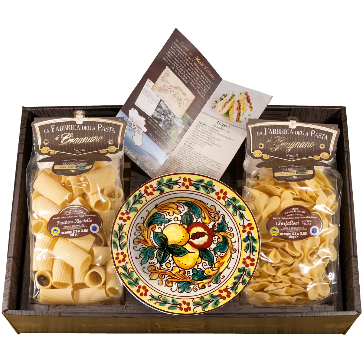 Pasta di Gragnano IGP Nudeln mit Keramik Pasta-Teller - Geschenkkarton