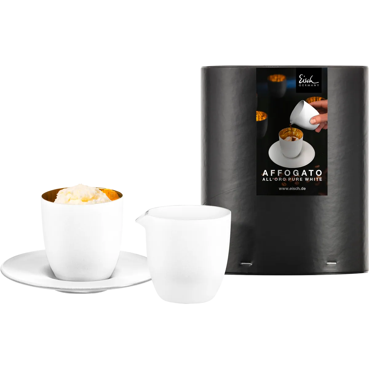 Eisch Affogato al oro - Cosmo Pure White in Geschenkröhre 109/5