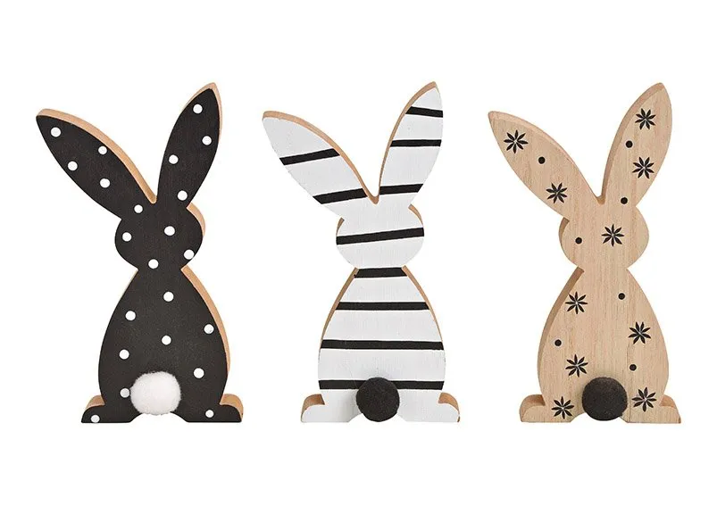 Hasen-Aufsteller Set 3-teilig – Holz-Deko für Ostern & Frühling