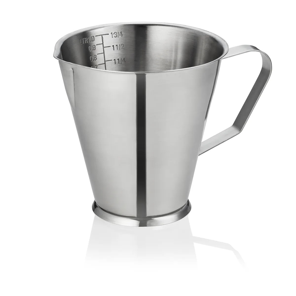 Messbecher, auf Fuß, 1 oder  2 ltr., Chromnickelstahl