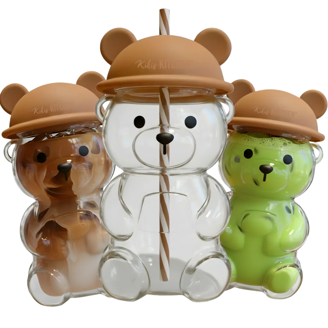 Kikis Bear Cup Glass - Braun