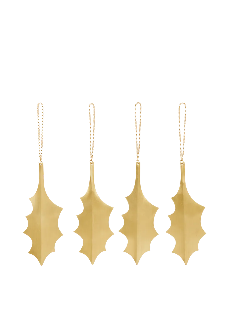HOLLY Blätter Ornamente BRASS