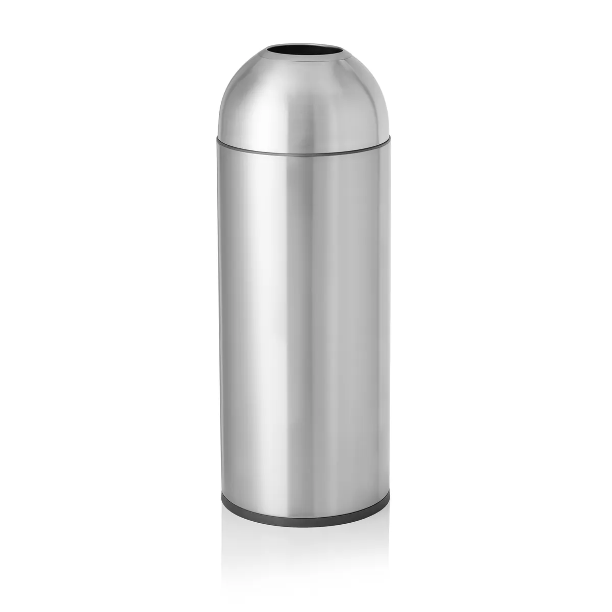Abfalleimer, Ø 30 cm, Höhe 81 cm, silver, Chromnickelstahl/Kunststoff