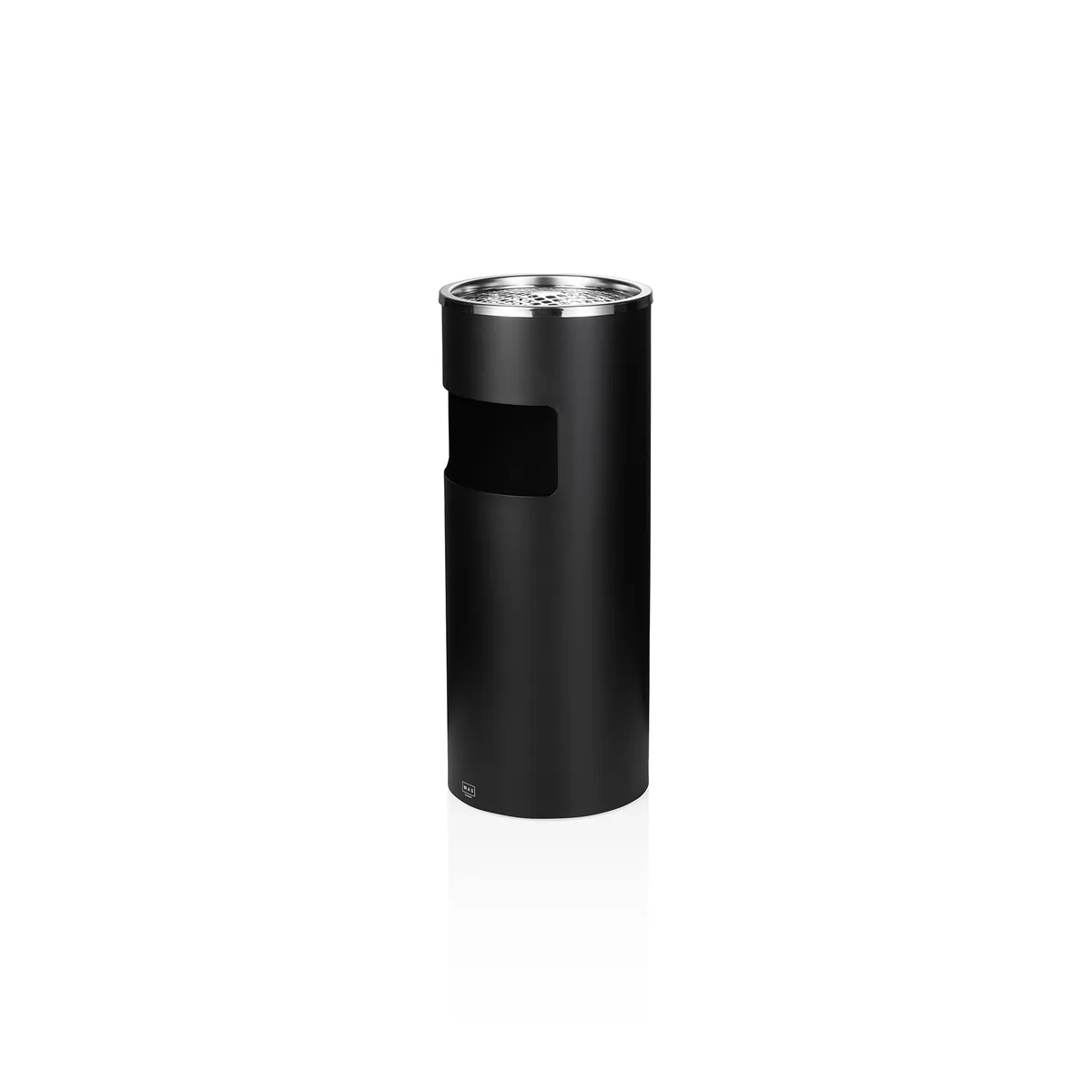 Standascher, Ø 25 cm, pulverbeschichteter Stahl, schwarz/Edelstahl