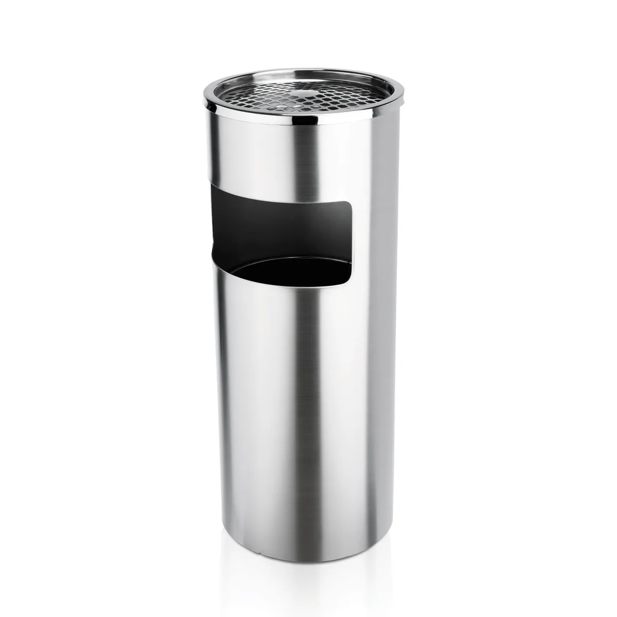 Standascher, Ø 25 cm, silber, Chromnickelstahl