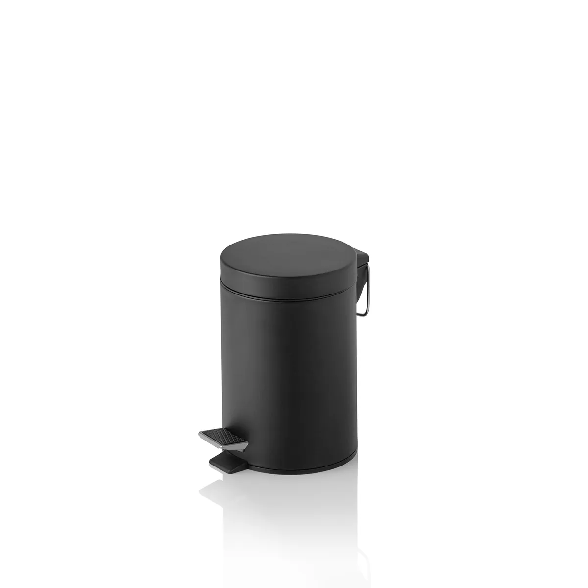 Tretabfalleimer, 3 - 30 Ltr., mit Kunststoffeinsatz, schwarz pulverbeschichtet, Metall