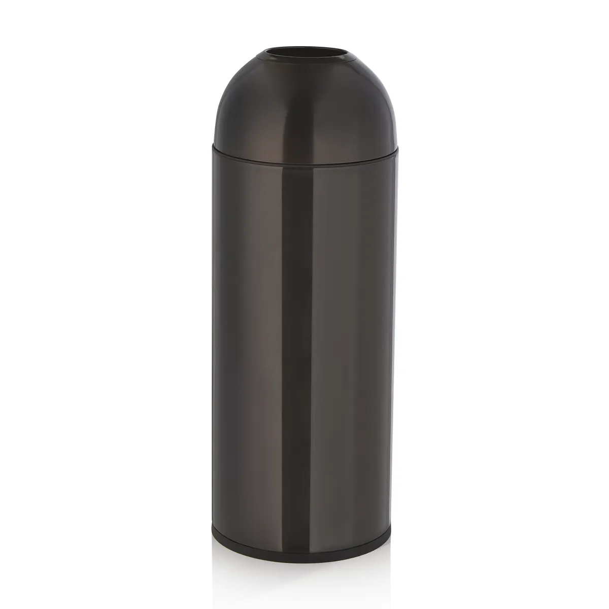Abfalleimer, Ø 30 cm, Höhe 83 cm, schwarz, Chromnickelstahl/Kunststoff