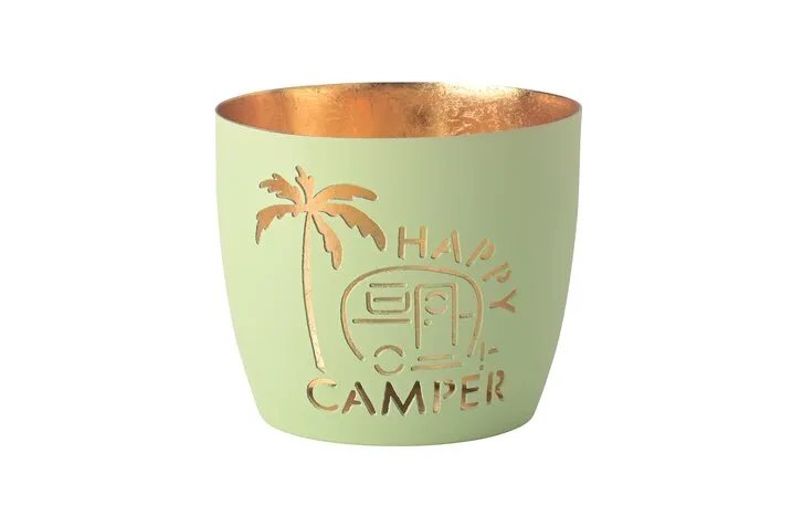 Giftcompany Windlicht Madras mit Spruch – H 8,5 cm, D 10 cm