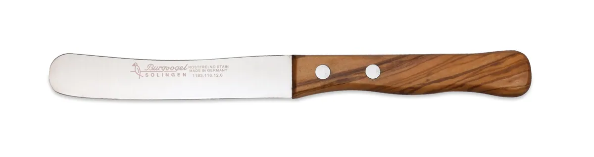 -Burgvogel Cutlery Solingen- Buckelsmesser 12cm, Olivenholzgriff gestanzt