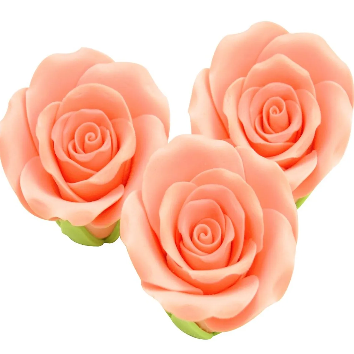 Zucker-Rosen 50mm lachs 3 Stück