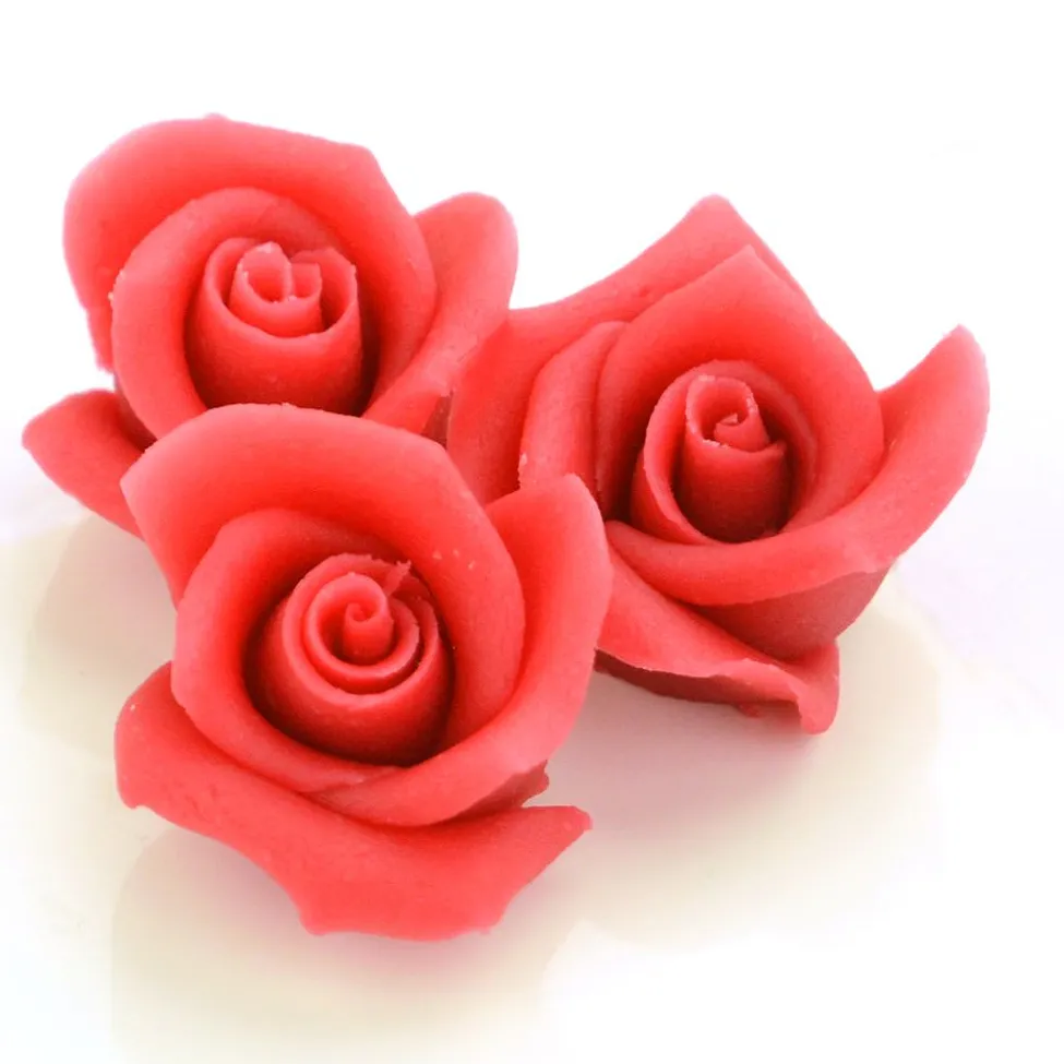 Marzipan-Rosen mittel rot 36 Stück