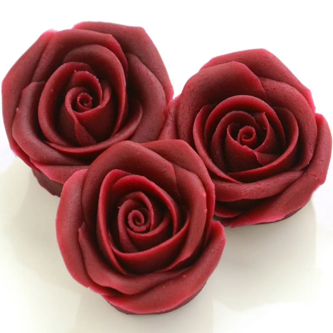 Marzipan-Rosen groß bordeaux 16 Stück