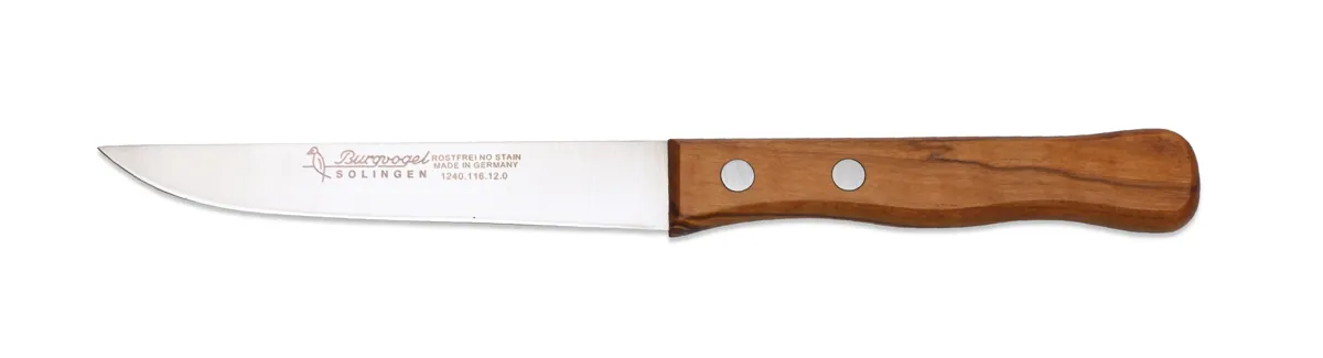 -Burgvogel Cutlery Solingen- Gemüsemesser 12cm, Olivenholz gestanzt