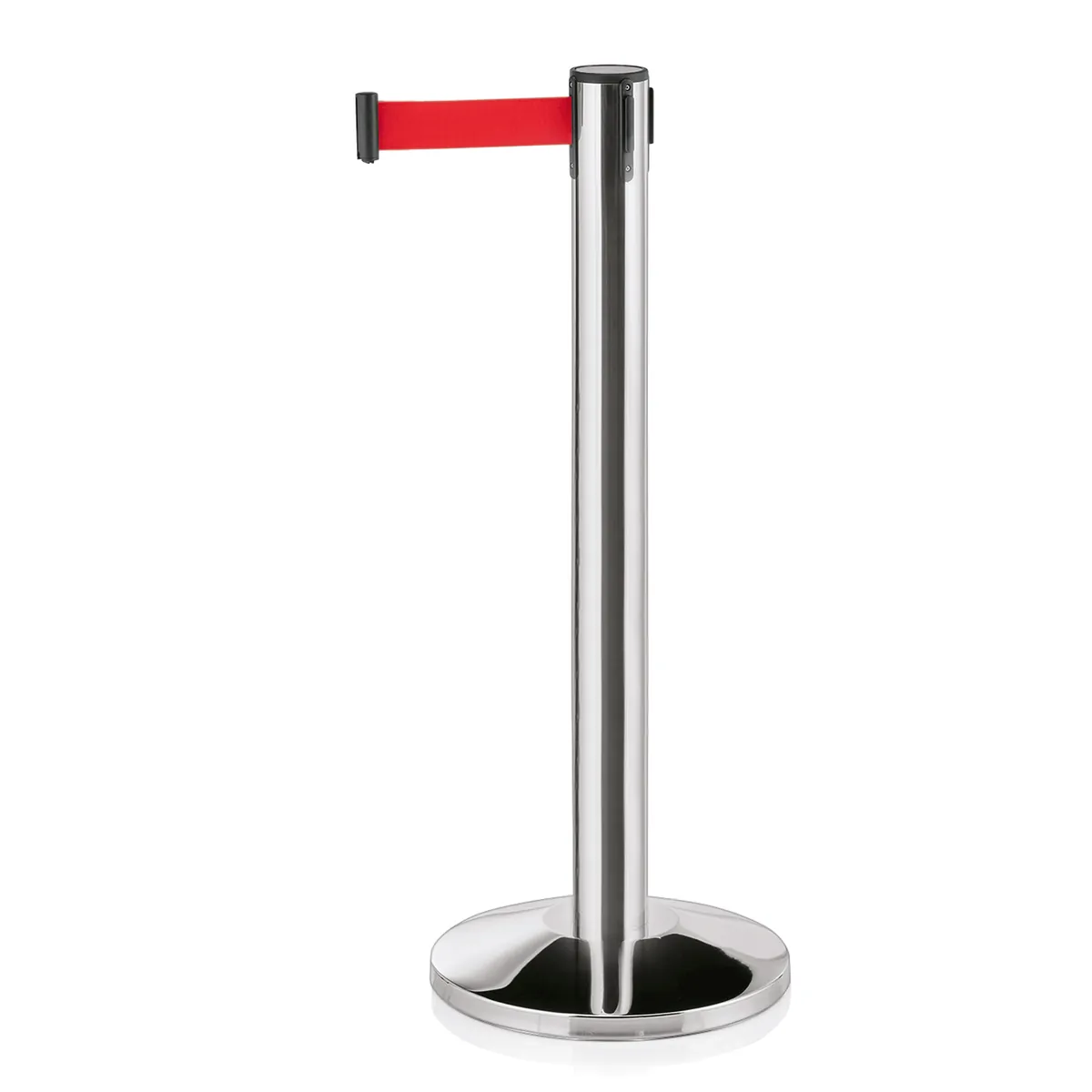 Abgrenzungspfosten 2er-Set Largeflex, hochglanzpoliert, 4,5 m, rot oder schwarz, Edelstahl