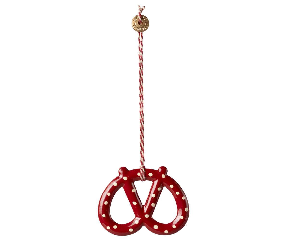 Metall Ornament Brezel