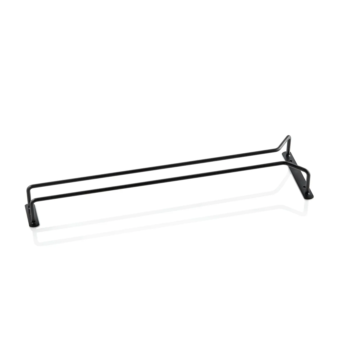 Gläserschiene, 41,5 oder 61,5 cm, schwarz, Eisen, pulverbeschichtet