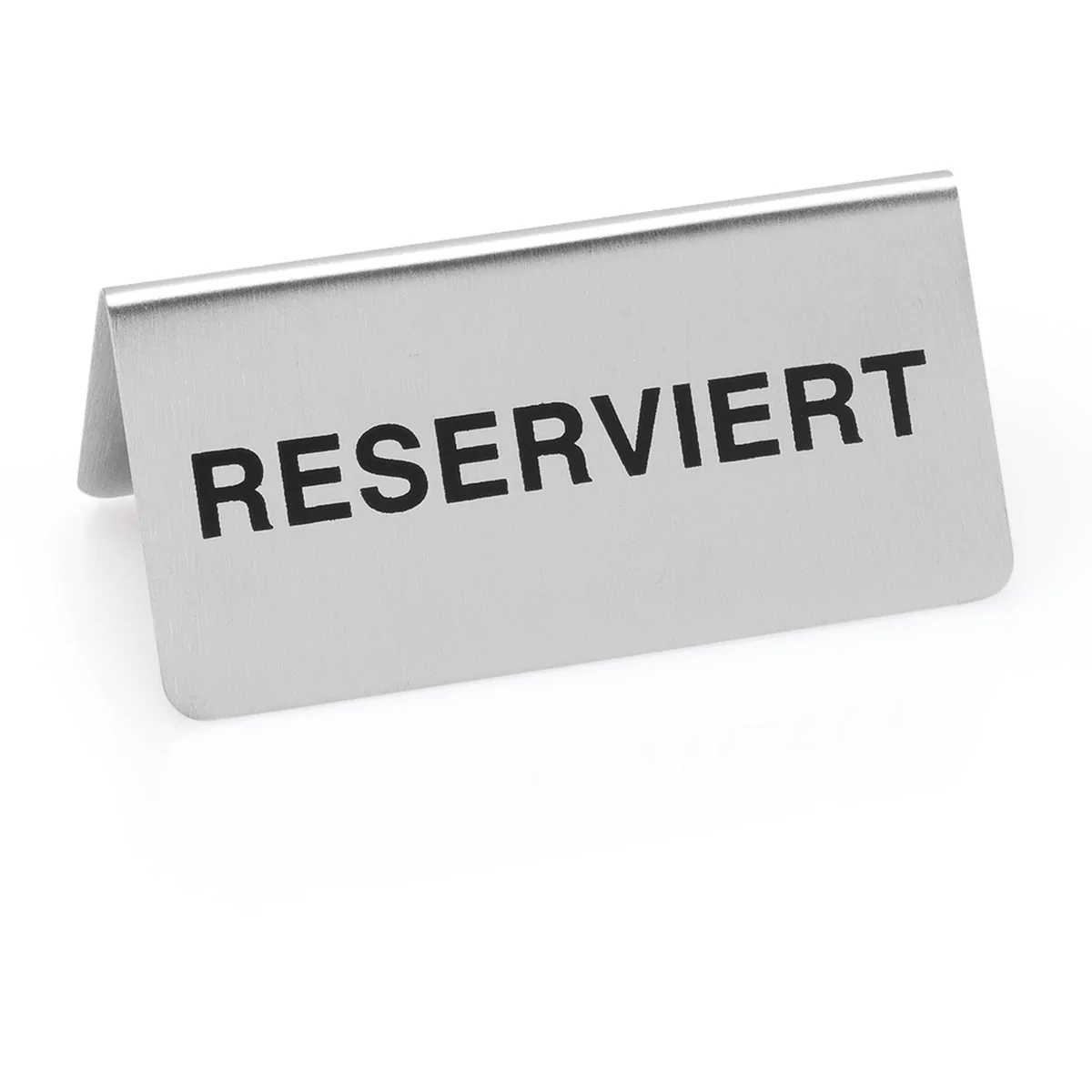 Hinweisschild "Reserviert" 12er-Set, 10 x 5 x 5 cm, Chromnickelstahl