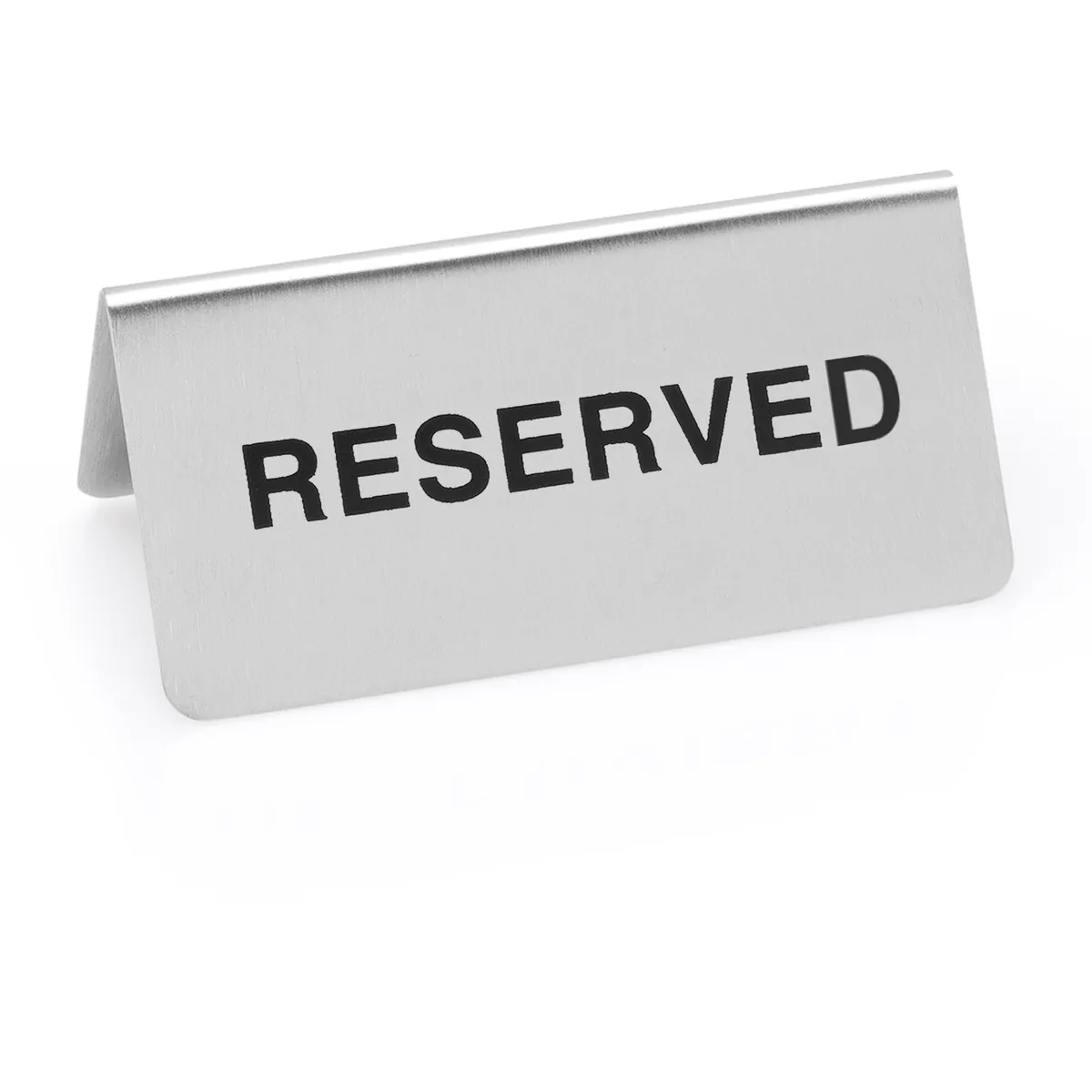 Hinweisschild "Reserved" 12er-Set, 10 x 5 x 5 cm, Chromnickelstahl