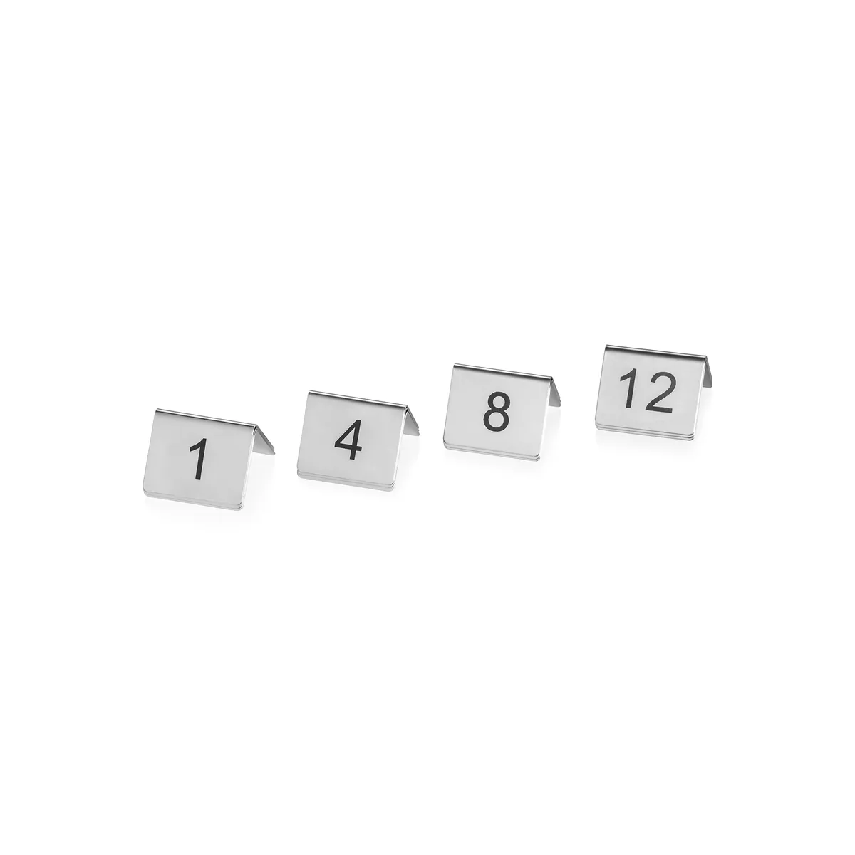 Tischnummernschild Set 1-12 oder 13-24, 12-teilig, Chromnickelstahl