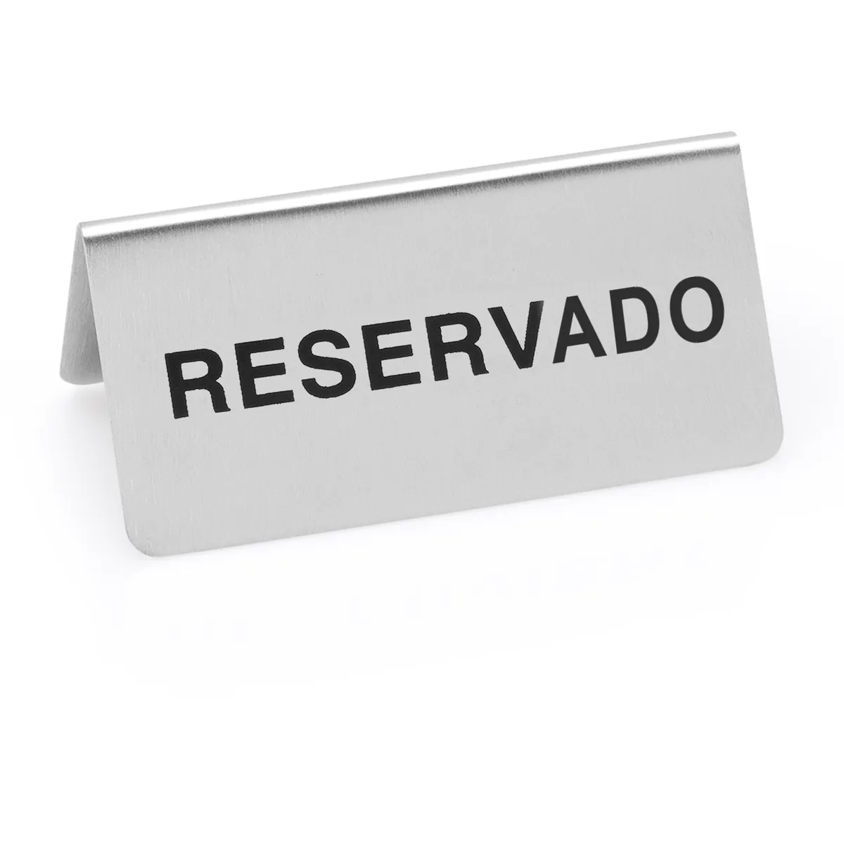 Hinweisschild "Reservado" 12er-Set, 10 x 5 x 5 cm, Chromnickelstahl