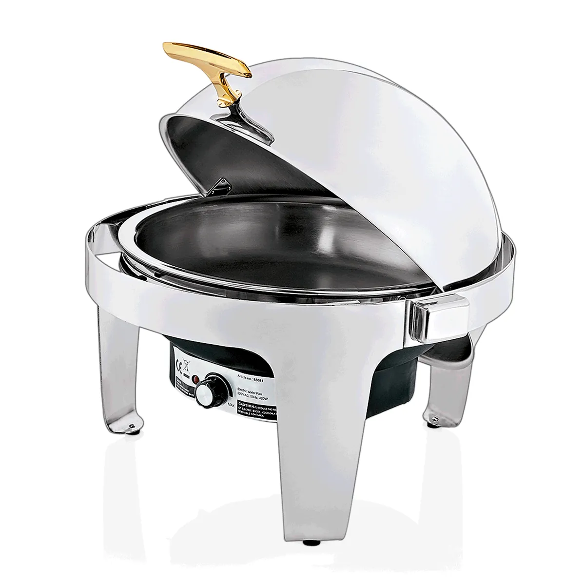 Elektro Chafing Dish, 6,8 ltr., Ø 39,5 cm, Höhe 45 cm, Chromnickelstahl, Polypropylen