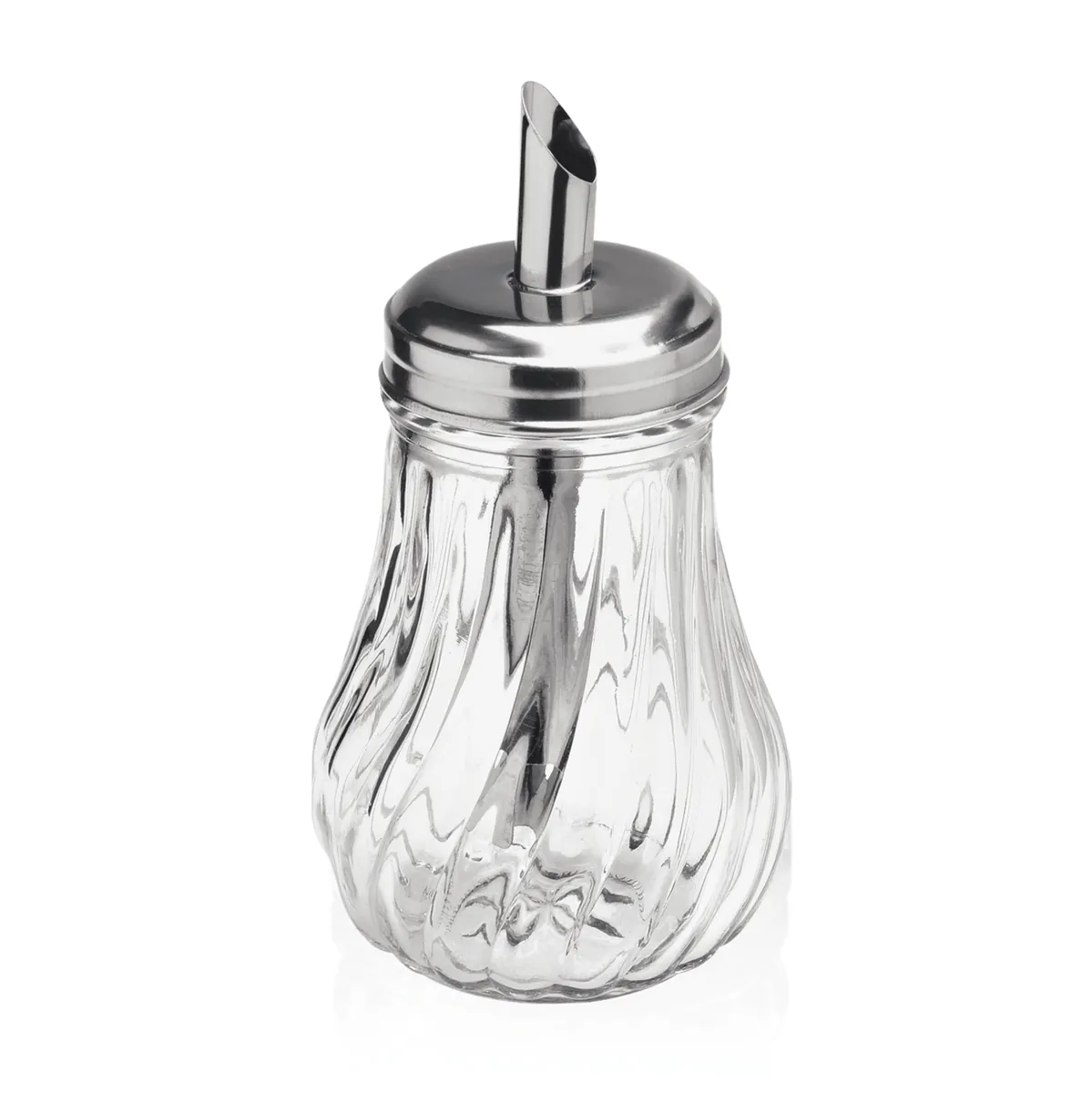 Zuckerspender 6er-Set, 120 oder 210 ml, Edelstahl, Glas