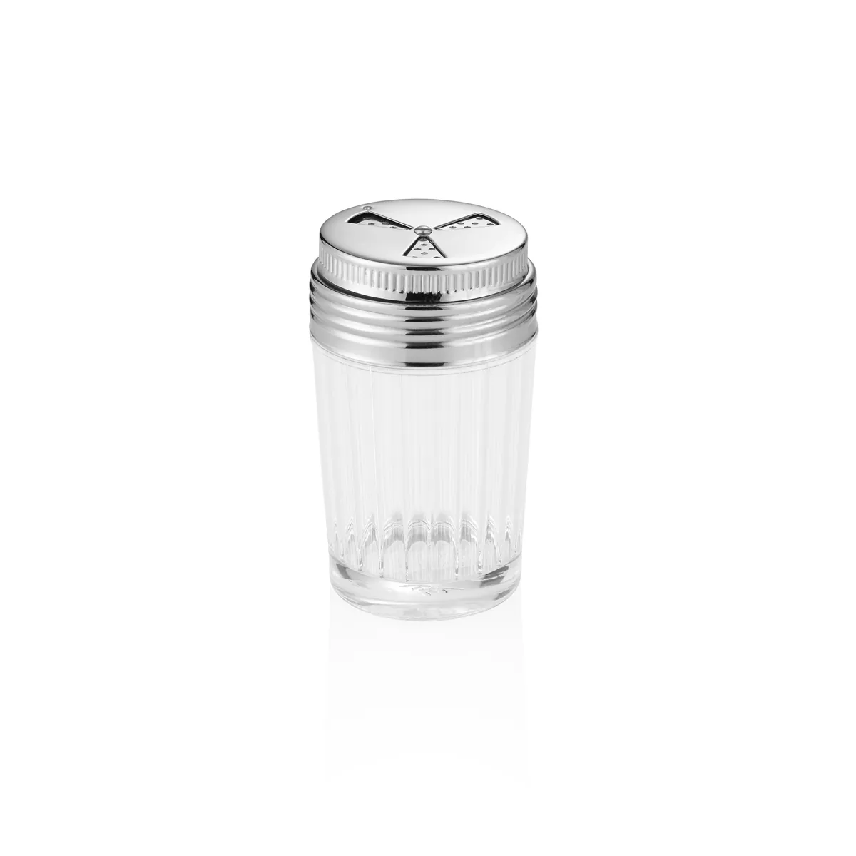 Multi-Streuer, Ø 7 cm, Höhe 11,5 cm, Glas, Chromnickelstahl 18/8