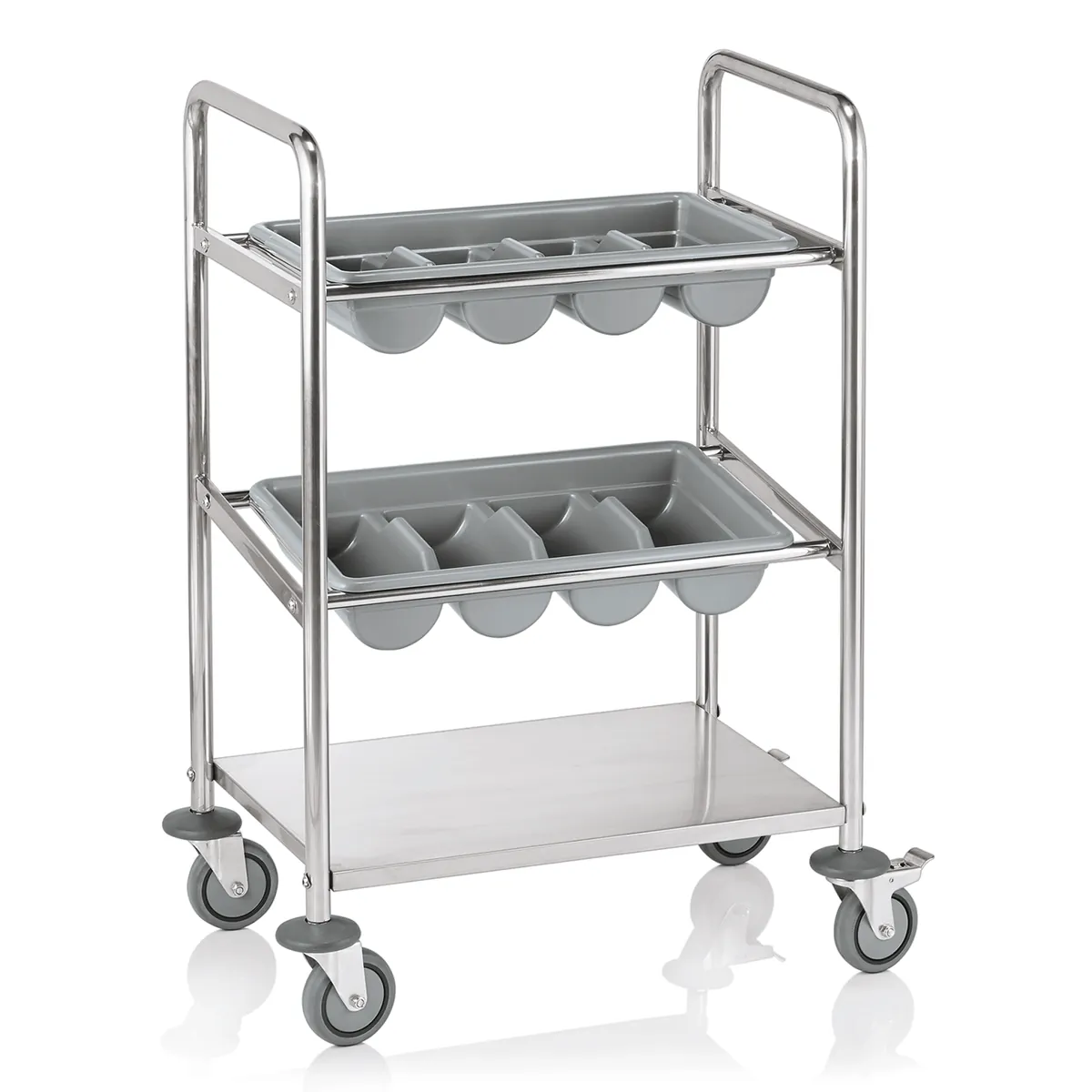 Besteckwagen, 62 x 40 x 94,5 cm, Chromnickelstahl