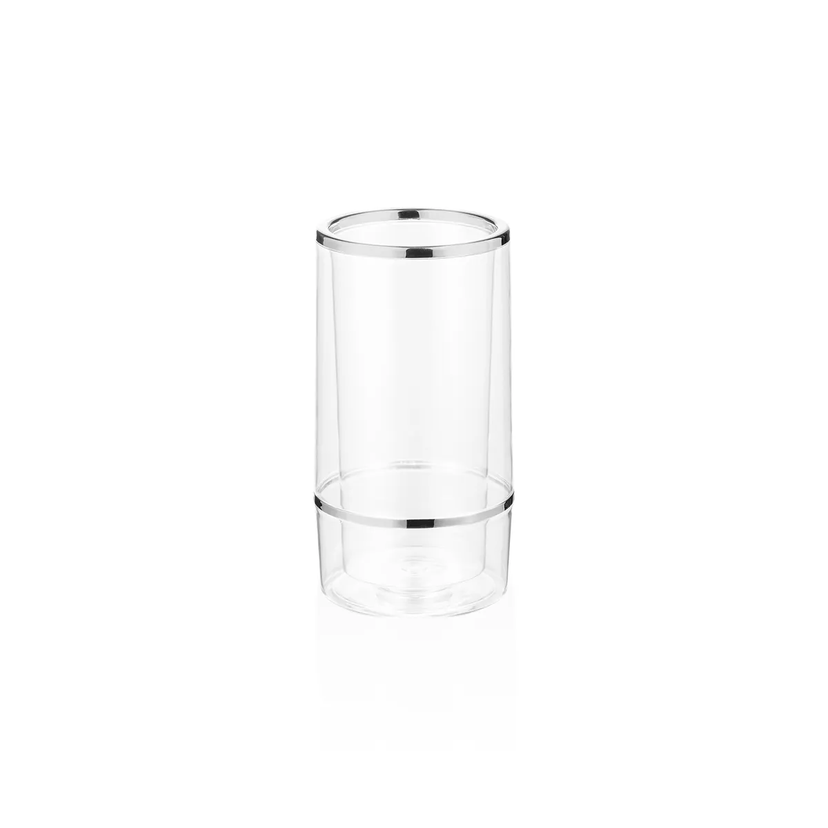 Flaschenkühler, Ø 11,5 cm, Höhe 23 cm, transparent, doppelwandig, Kunststoff
