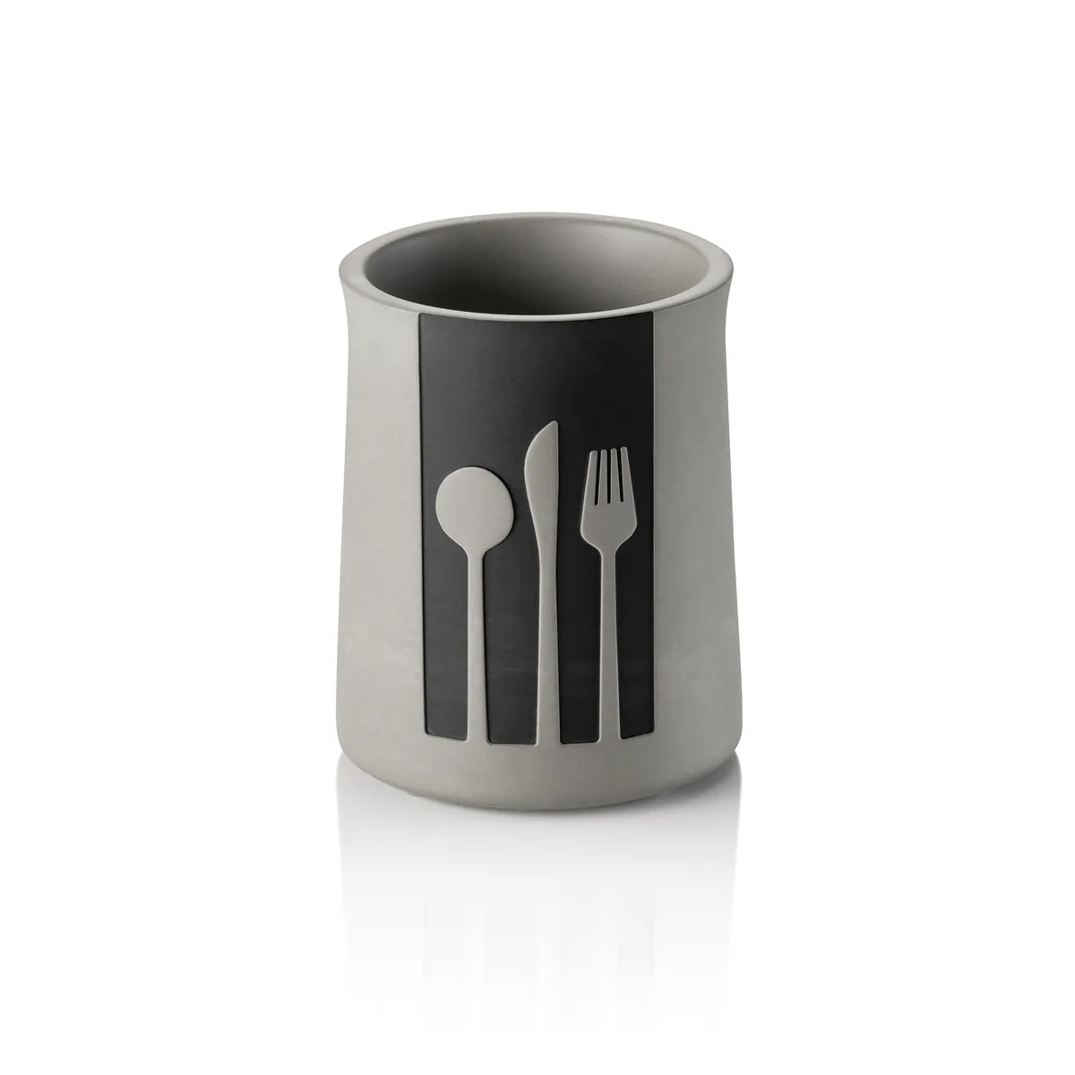 Besteckbehälter Nero, Ø 11 cm, Höhe 14,5 cm, schwarz, Beton, Ethylenvinylacetat