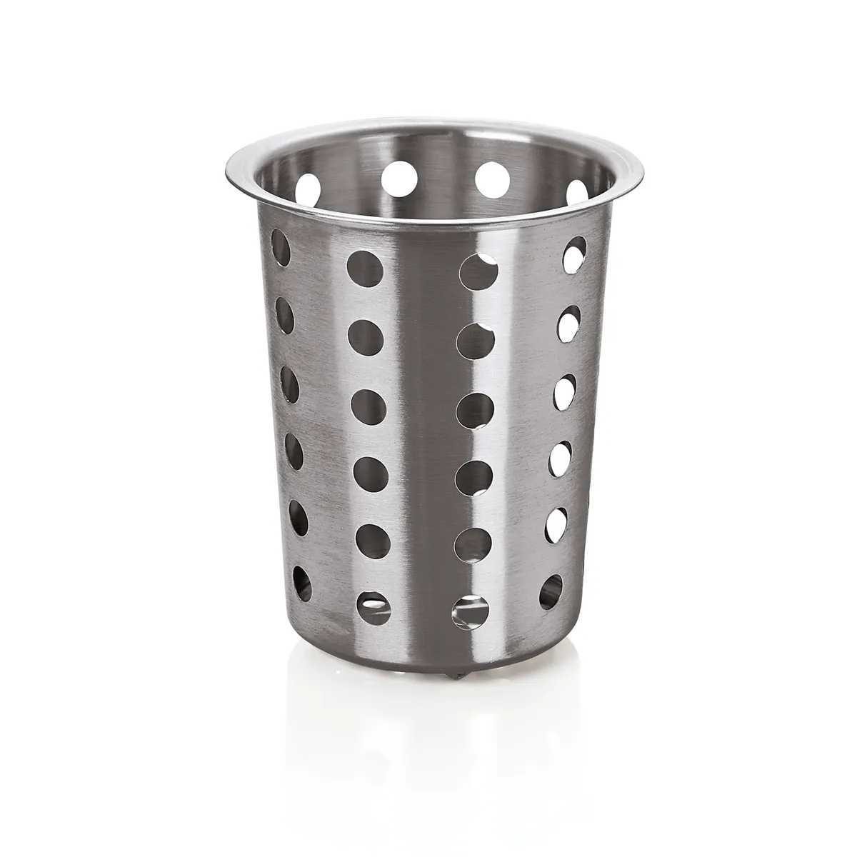 Besteckköcher, Ø 11,5 cm, Höhe 12 cm, perforiert, Edelstahl