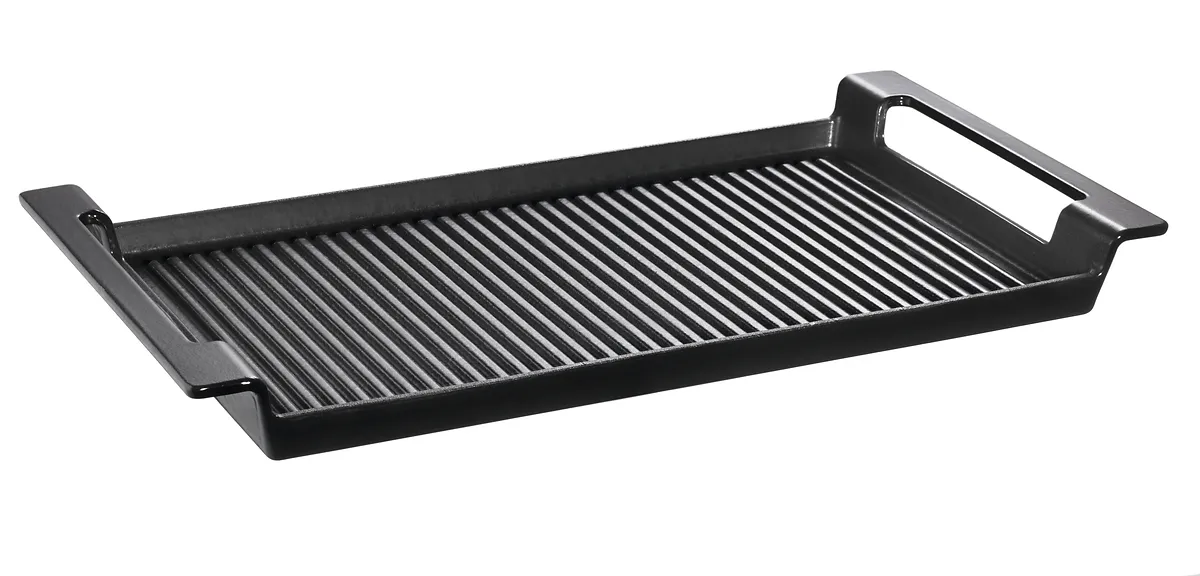 Schulte-Ufer - Gusseisen-Grillplatte Induktion, 44x24 cm, Rustika, Backofenfest