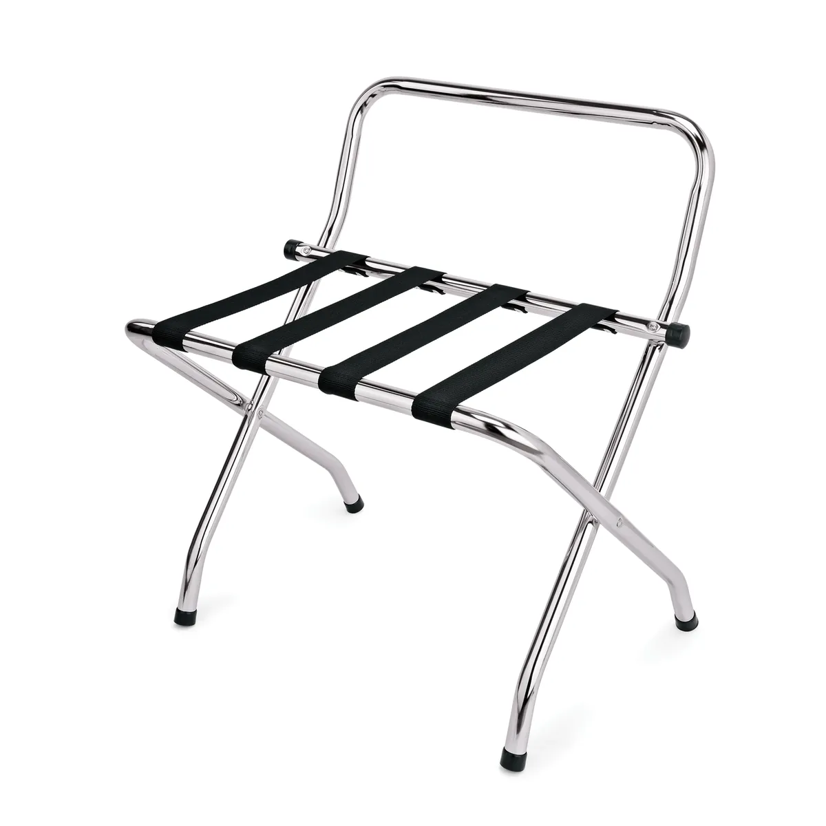 Gepäckablage mit Wandschutz, 58,5 x 57 x 63/77,5 cm, verchromt, Nylon
