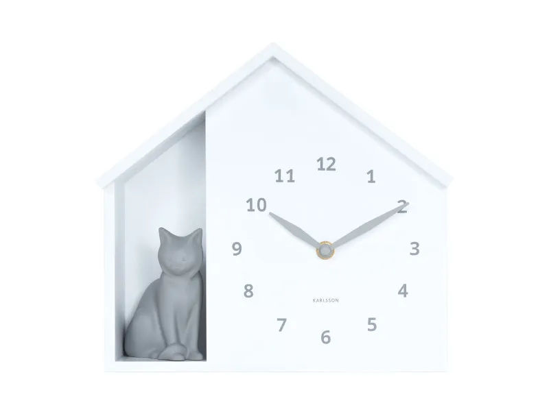 Wanduhr KATZE Weiß
