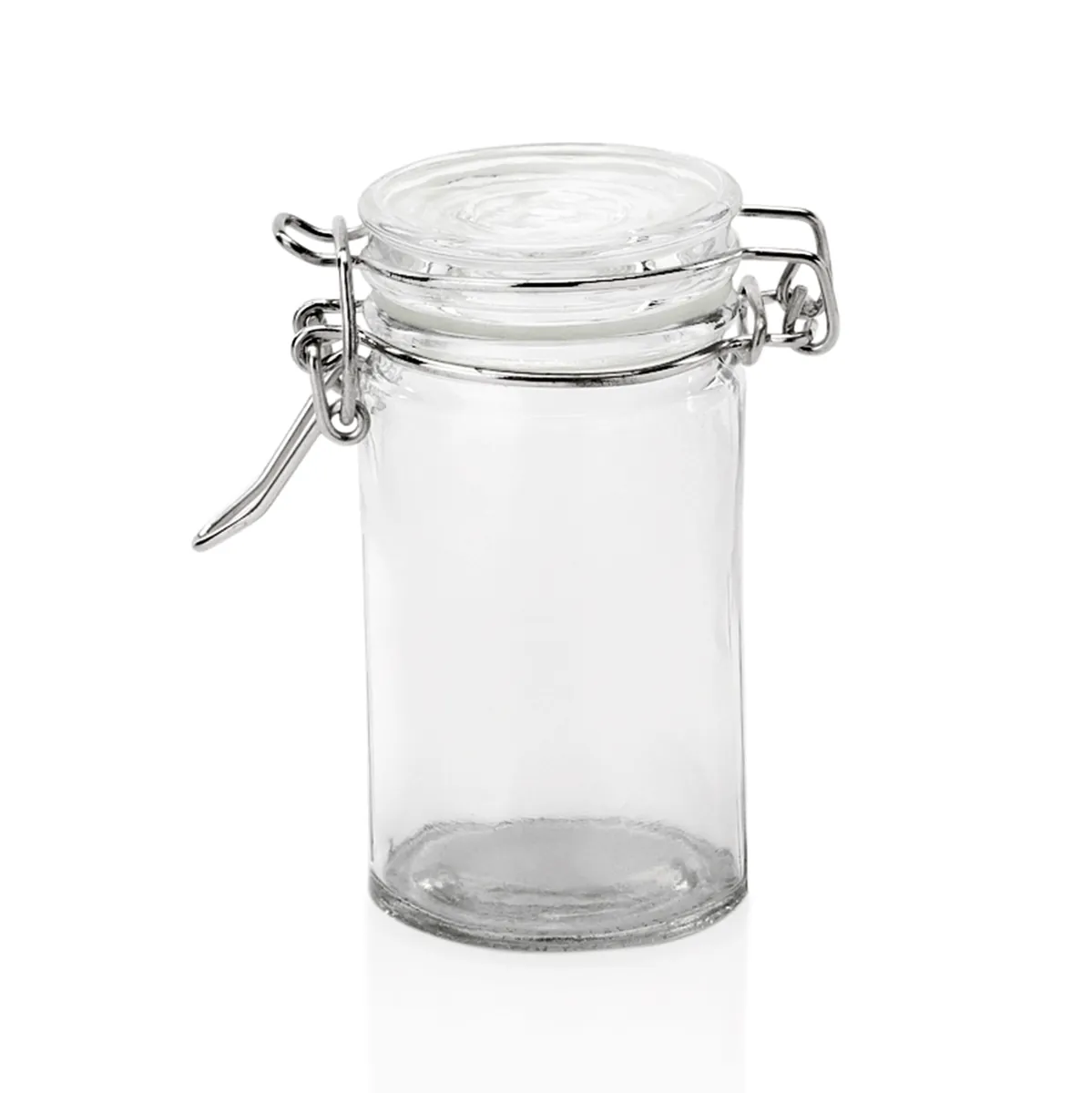 Bügelverschlussglas Set, 0,1 ltr., Ø 4,5 cm, Set á 6 Stück, Glas, Edelstahl, Silikon