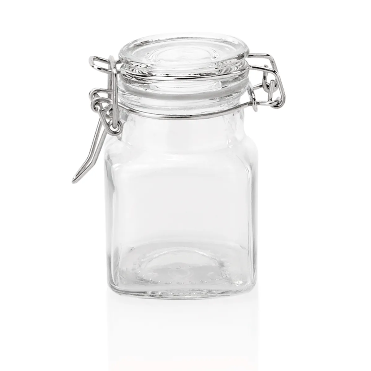 Bügelverschlussglas Set, 0,1 ltr., Ø 4 cm, Set á 6 Stück, Glas, Edelstahl, Silikon