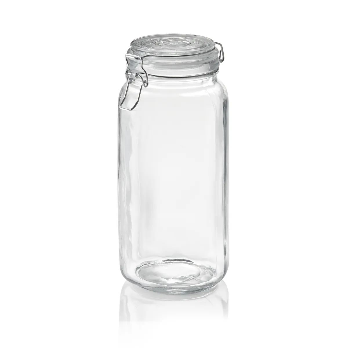 Vorratsglas, 2 ltr., Ø 9 cm, Höhe 26 cm, Glas, Edelstahl, Silikon
