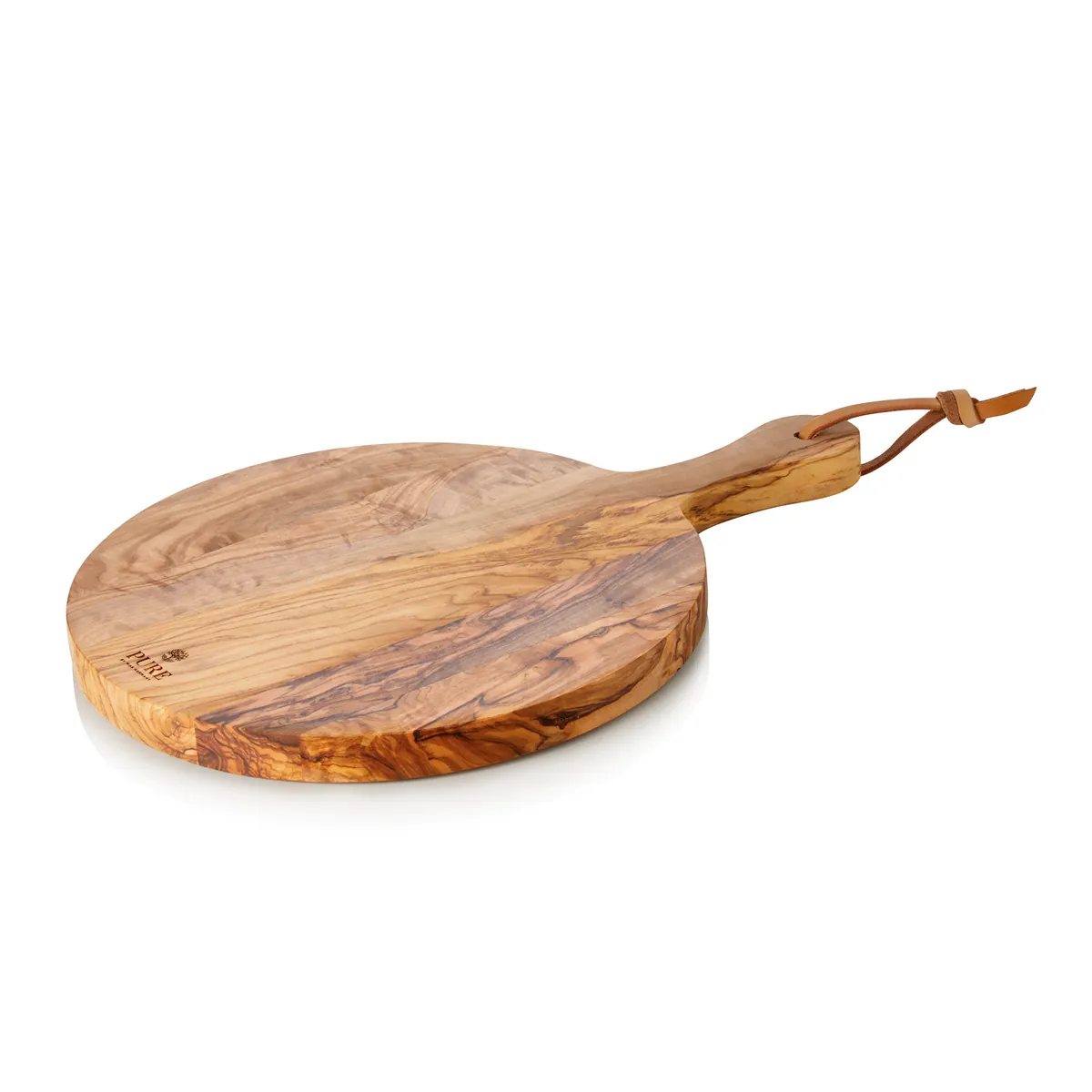 Servierbrett mit Griff PURE OLIVE, Ø 25 cm, Olivenholz