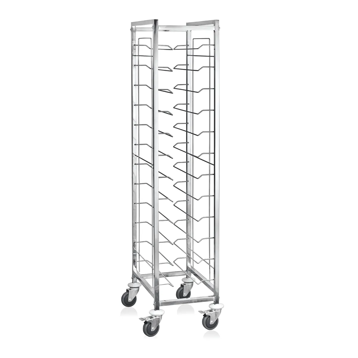 Tablettwagen GN 1/1 für 12 Tabletts, 60 x 39 x 180 cm, Chromnickelstahl