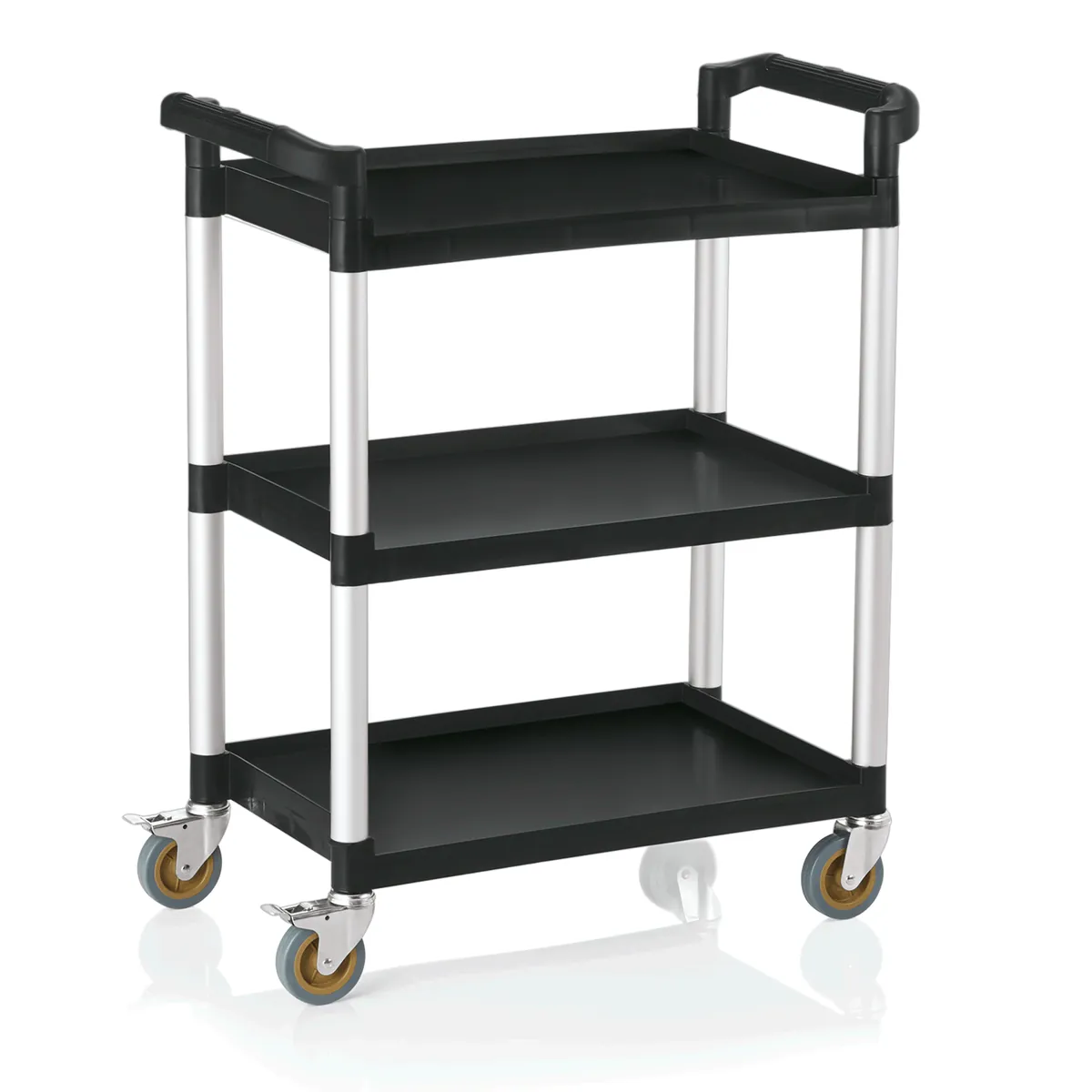 Servierwagen mit 3 Borden, 82 x 41 x 95 cm, Polypropylen/Aluminium